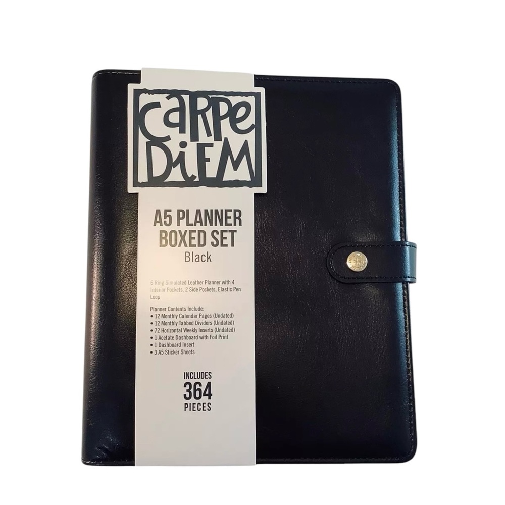 Simple Stories Carpe Diem A5 Planner Boxed Set w/Inserts 364 PCS BLACK